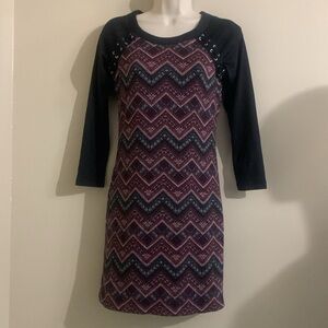 Three Pink Hearts Patterned dress small 34